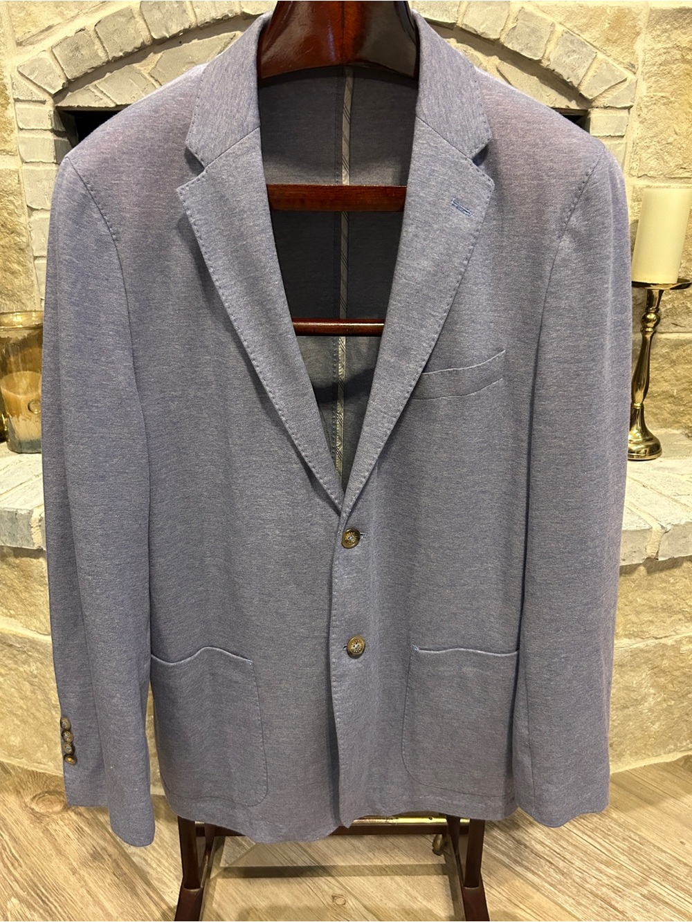 Robert Talbott Light Blue Knit Blazer - Two-Button Sport Coat